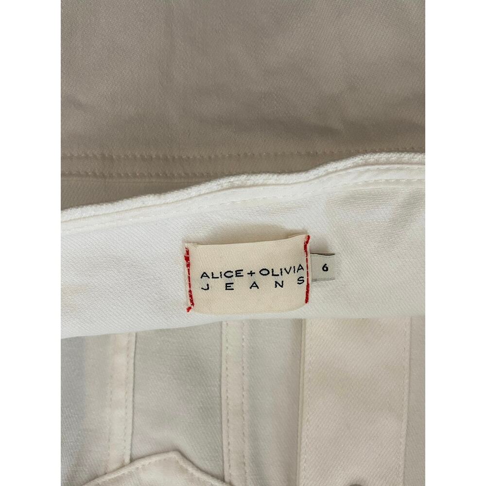 Alice + Olivia Kendall Denim Halter Mini Dress US 6 White Cowgirl Western Boho - Picture 10 of 15